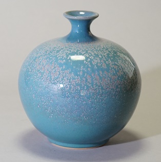 紫陽花釉丸瓶